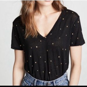 Rails Cara Shirt Black Gold Foil Star Size Medium